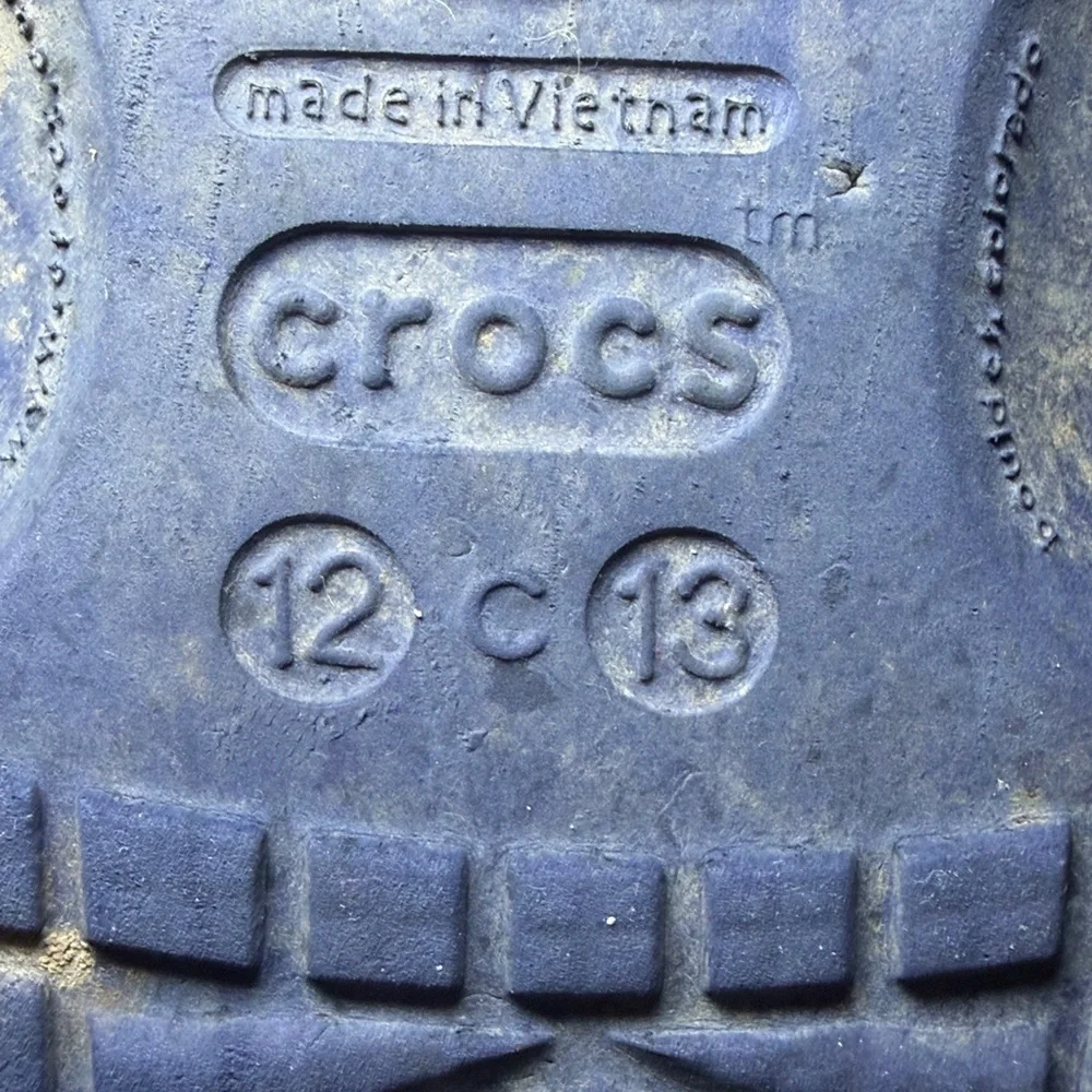Kids Navy Crocs Size 12 13 Slip on Fleece lined